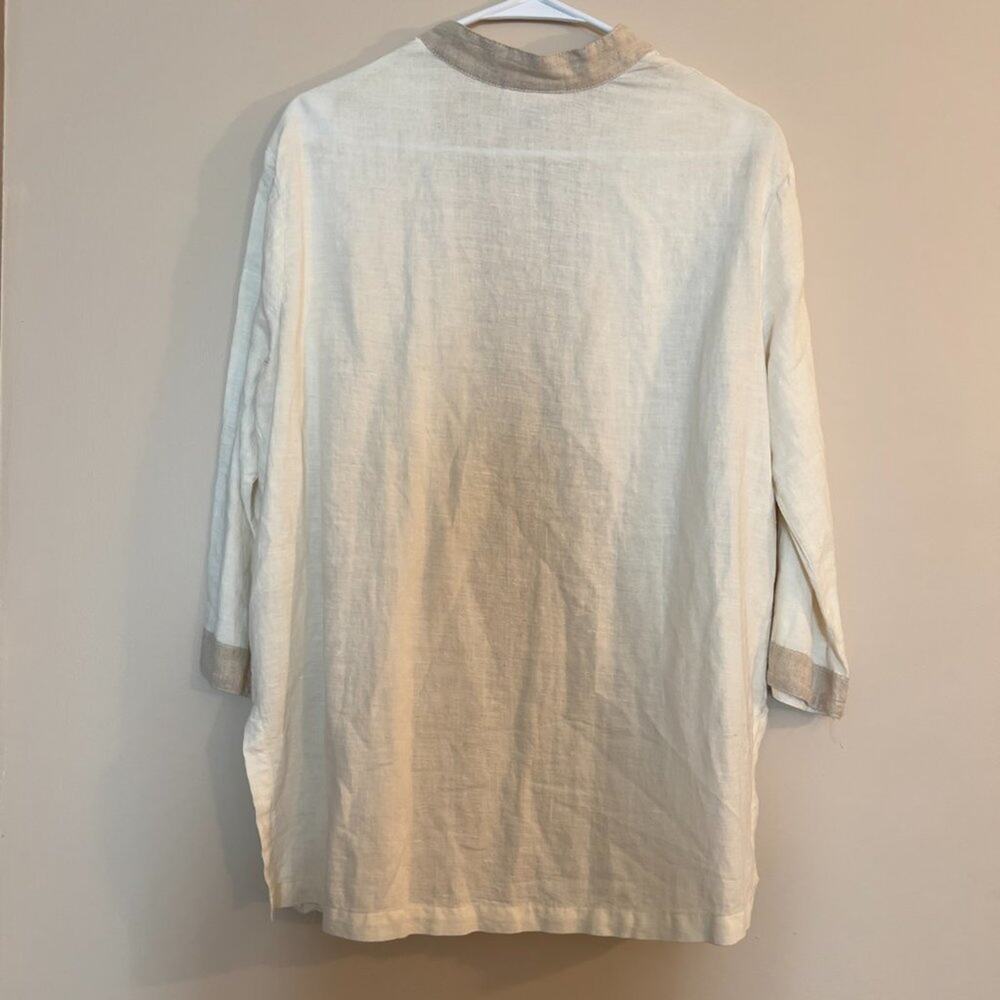 Garron Vintage Linen Cotton Blend Blouse Size S - Picture 8 of 8